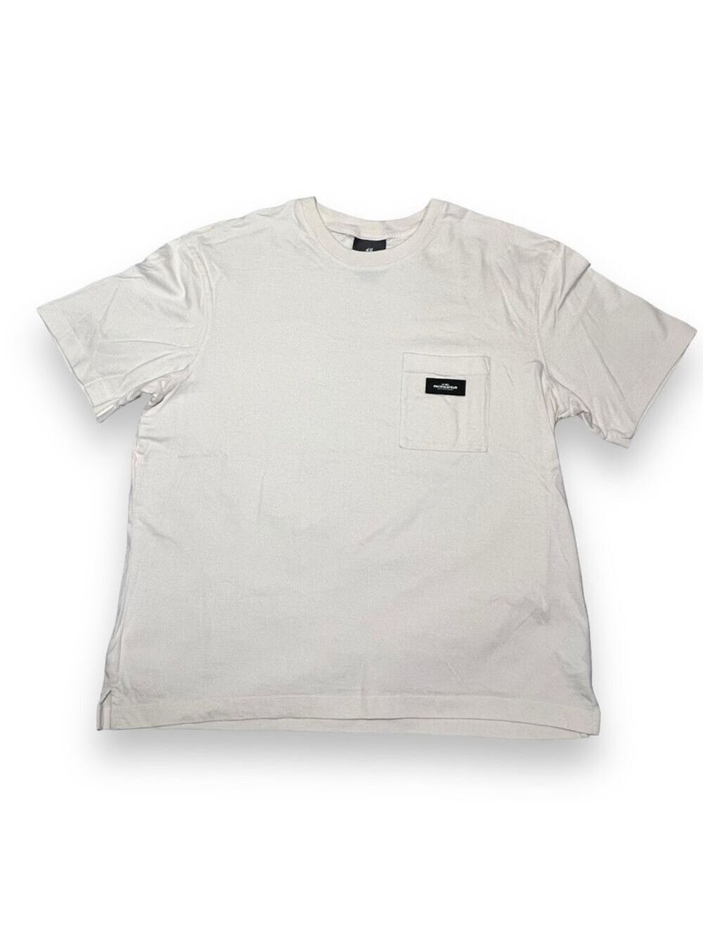 H&M Men’s Chest Pocket Tee Cream Size Large